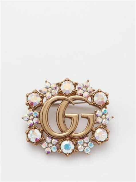 gucci marmont brooch|GG Marmont crystal brooch in palladium.